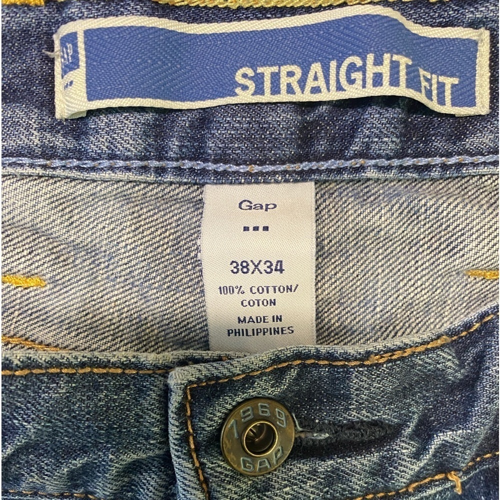 GAP Straight Leg Jeans (Size:38x34, Color:Blue) - Picture 3 of 3